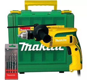 Kit Furadeira de Impacto Makita HP1640BR-127V 760W + 5 Brocas