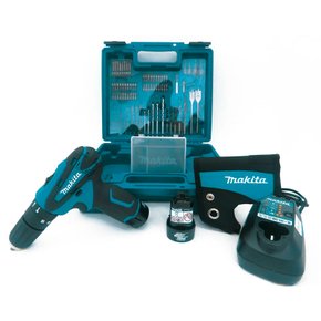 Kit Parafusadeira DF330DWE Makita + 2 Baterias + Carregador + Jogo de Bits e Brocas